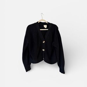 H&M Black Button-Up Cardigan